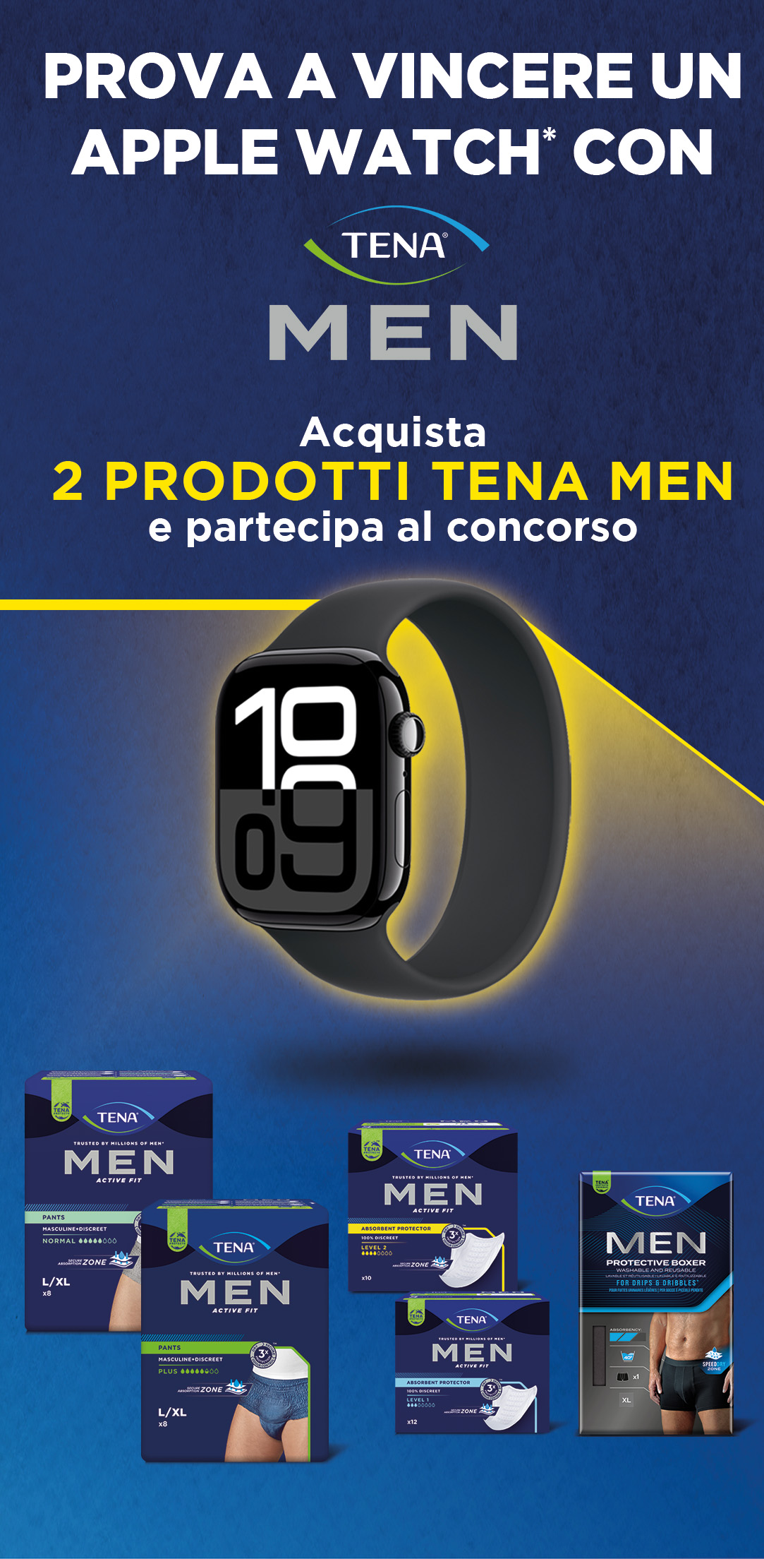 Prova a vincere un Apple Watch con Tena Men